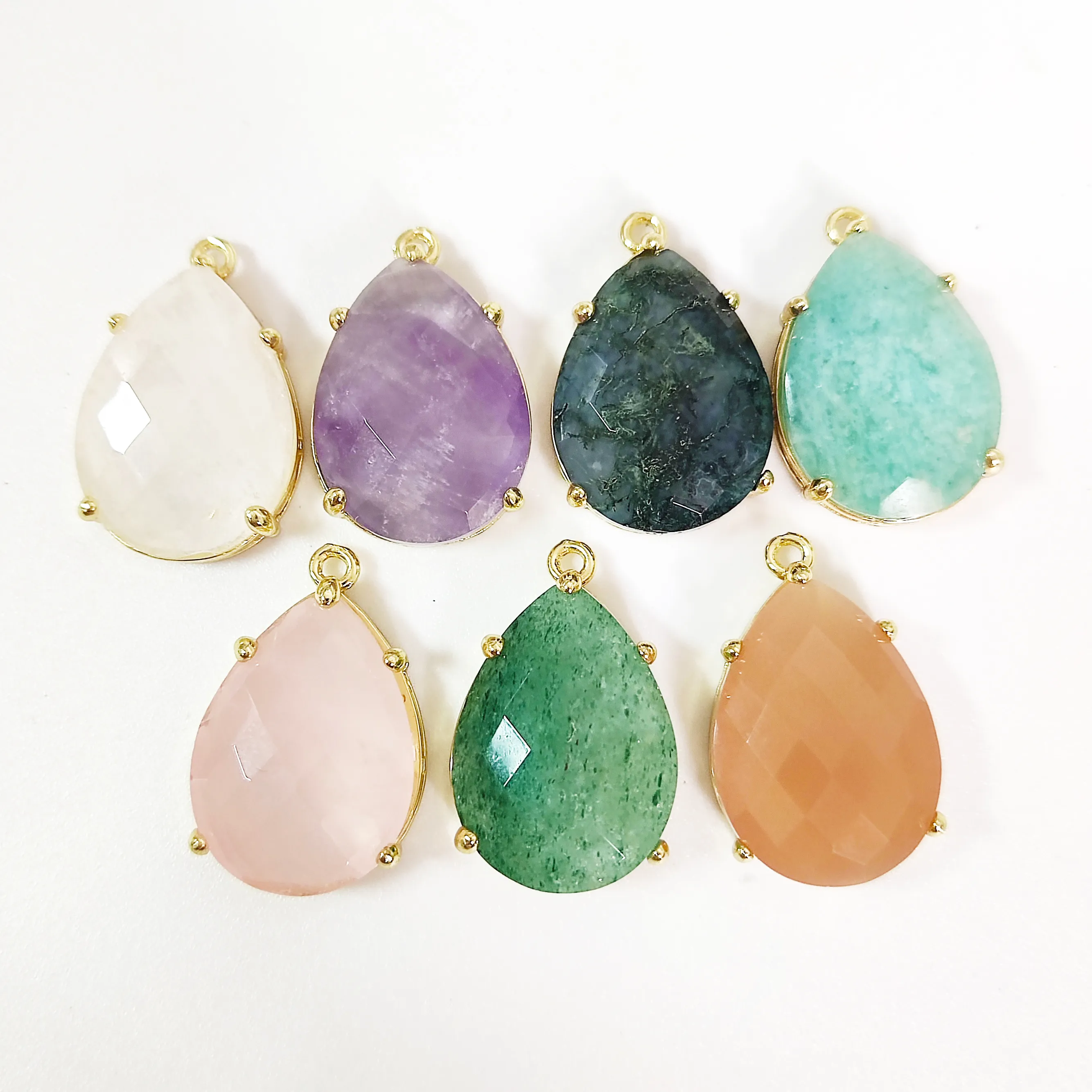 Collane con ciondolo con pietre preziose naturali, pietra del sole, cristallo curativo ametista per orecchini, collane, accessori per gioielli fai da te_voghion.com