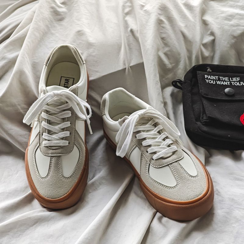 Frühling Neue Ankunft Mikrofaser Leder Vintage Paar der Training Schuhe_voghion.com