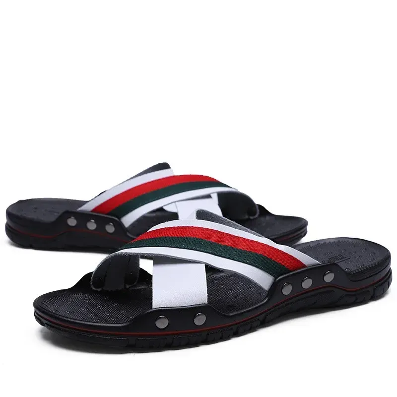 FUQIAO Marke Sommermode Ledersandalen Cross Strap Strand Wasserschuhe Männer Hochwertige Hausschuhe Große Größe: 38-47_voghion.com