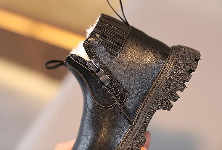 Botas de nieve Happysteps de piel sintética para bebé, muy cálidas, para otoño e invierno, para niño y niña, talla 38-44_voghion.com