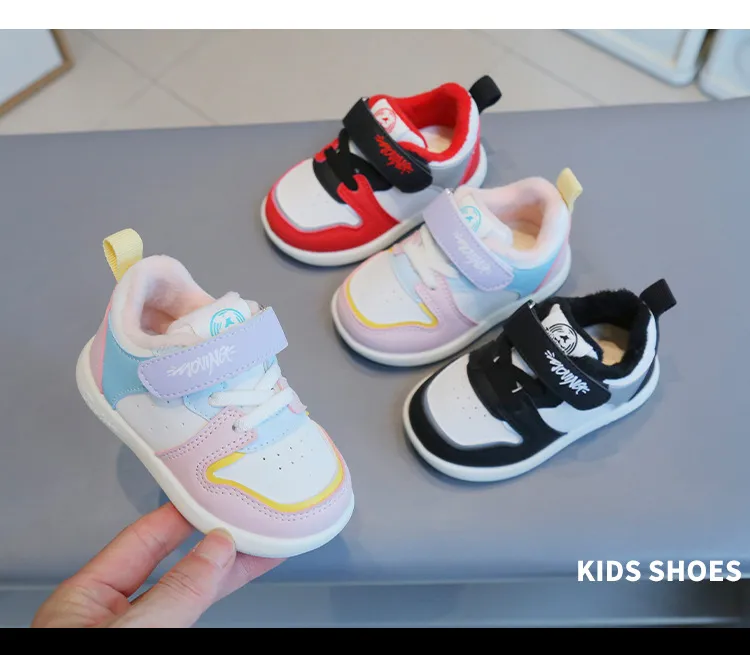 Toddler Shoes Baby Kids Winter Cotton Casual Sneakers Thick Warm Anti-slip First Step Footwear Cutefeet Trainers For_voghion.com