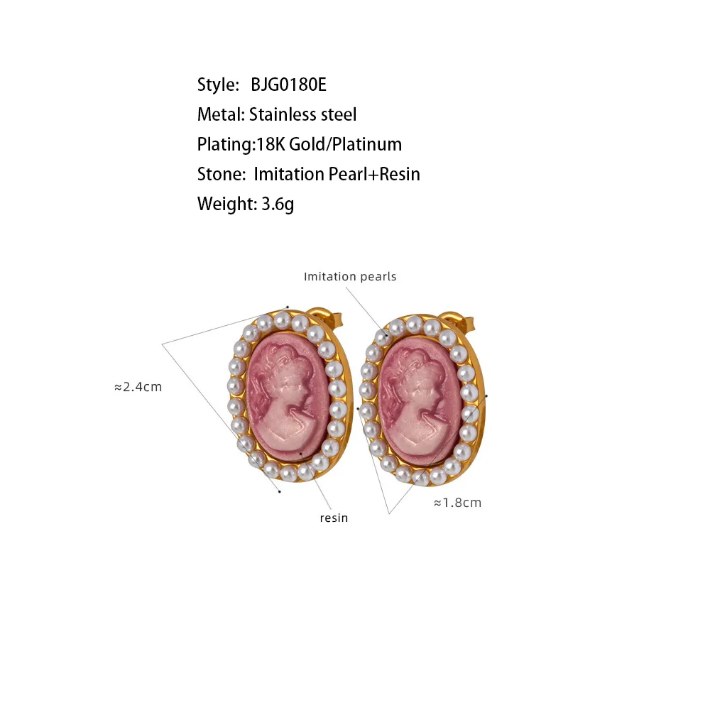 Orecchini perla vintage stile francese placcati oro per donna_voghion.com