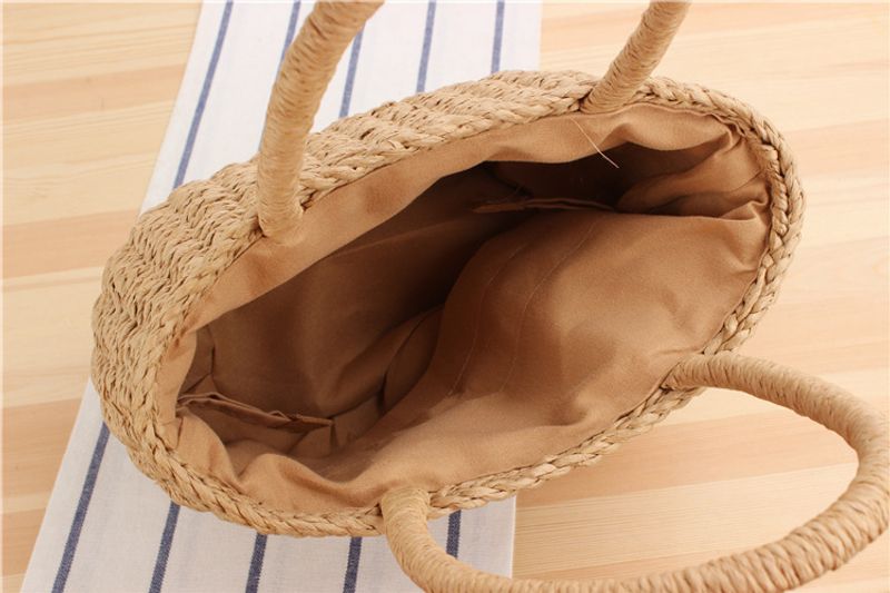 New Korean Handmade Grass Vacation Beach Woven Women's Casual Hand-held Small Bag_voghion.com
