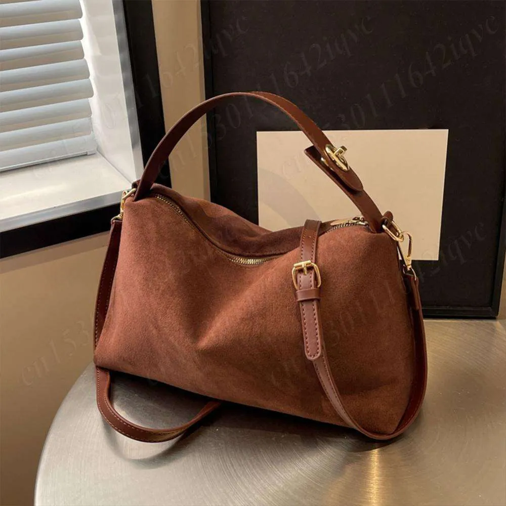 Borsa a tracolla in pelle scamosciata da donna, tracolla regolabile, hobo con tasca interna, pochette, borsa a mano con cerniera_voghion.com