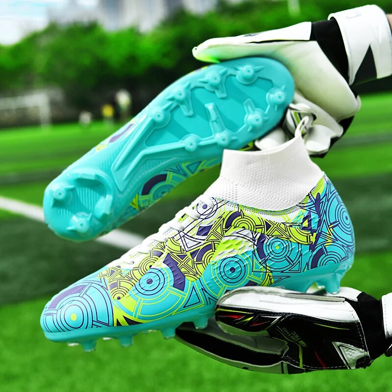 Sapatos de futebol ao ar livre Tênis masculinos Botas de futebol Adolescentes Adultos Crianças Chuteiras Antiderrapantes Ultraleve Unissex Turf Futsal_voghion.com