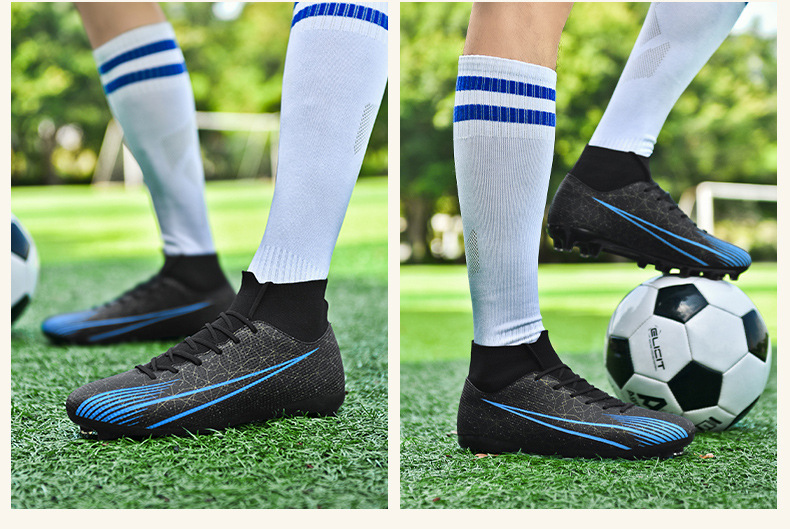 Soccer Shoes Football Shoes High Top Youth Primary And Secondary School Students Training Shoes AG Long Nail Broken Nail Rubber Nail Football Shoes_voghion.com