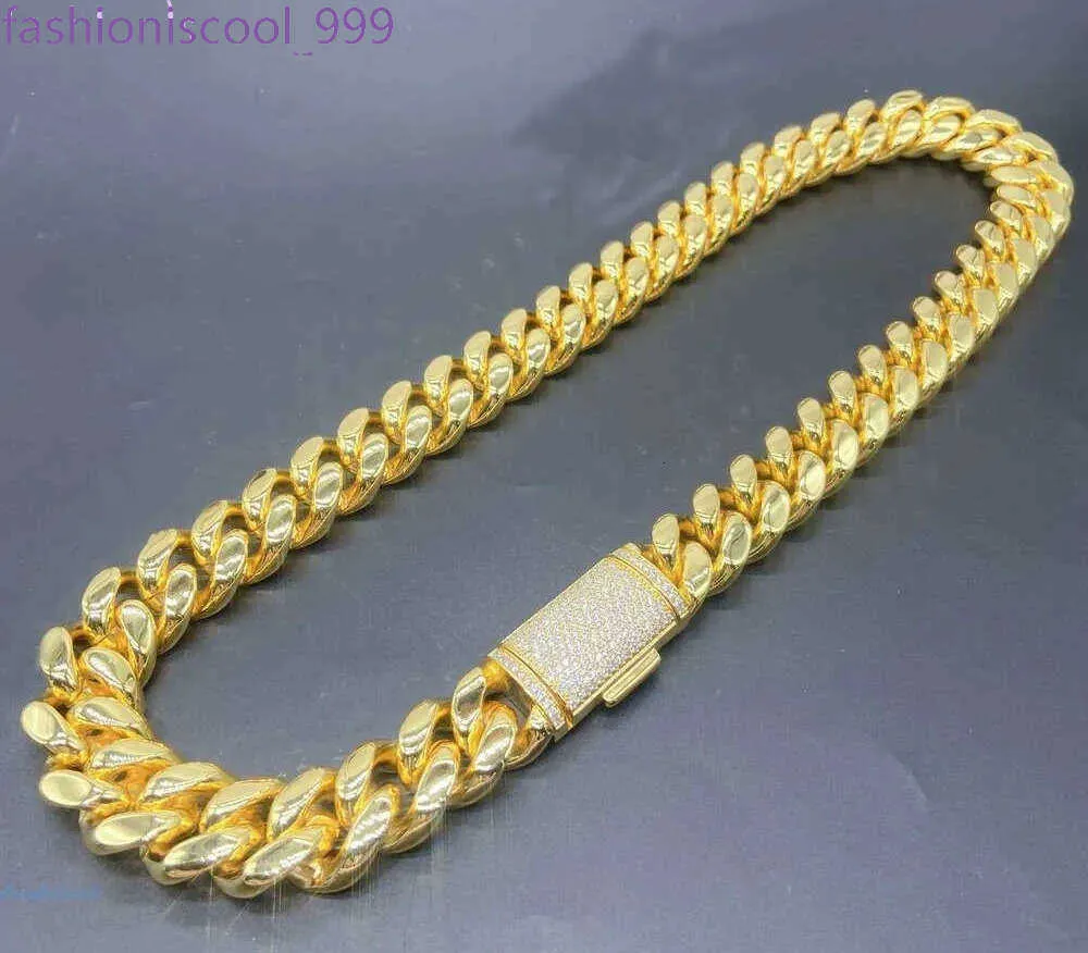 Bracelet de créateur à maillons cubains Miami pour hommes, chaîne en or de 12 mm et 14 mm de large, micro-incrusté de diamants Moissanite dans une boucle, rappeur_voghion.com