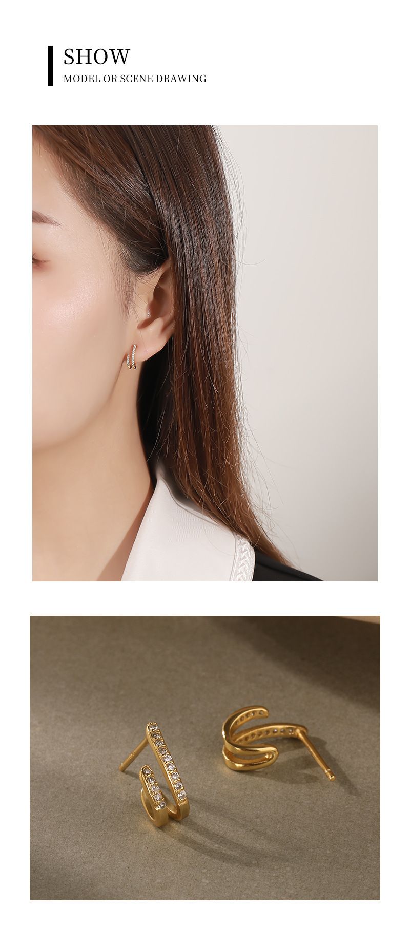 Orecchini per donna sterg sier retro nicchia ins orecchini coreani cerchio oro zircone_voghion.com