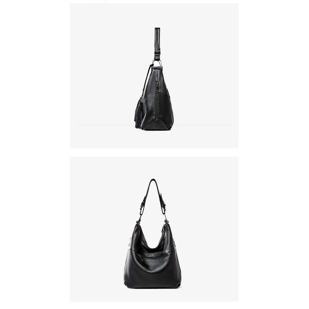 Zency Fashion Tassel Femmes Épaule 100% Cuir Véritable Shopping Quotidien Hobos Classique Grand Sac Fourre-Tout Rouge Main Bandoulière_voghion.com