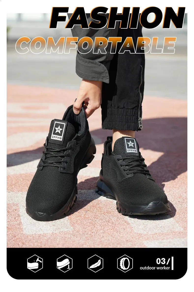 Chaussures de sécurité confortables, respirantes, anti-écrasement et anti-perforation, à semelles souples 250122_voghion.com
