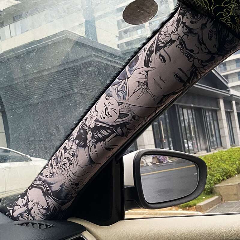 AB Pillar Autoadeziv Spate Adeziv Tatuaj Floral Braț Personalizat Pictat Manual Frumusețe Schimbare de Culoare și Interior_voghion.com