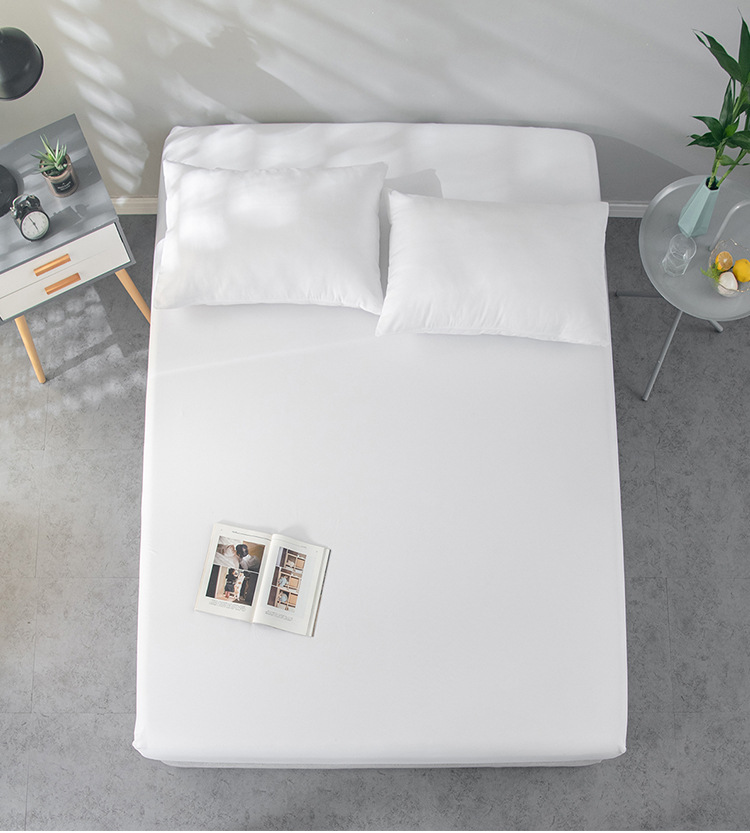 Housse de matelas de protection pour textile de maison, couleur unie, mate, drap de lit simple_voghion.com