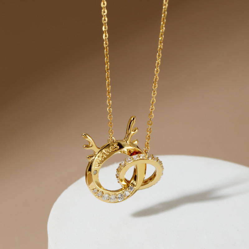 Sterling silver necklace female mobius antlers high-end sense niche design ins style temperament jewelry accessories