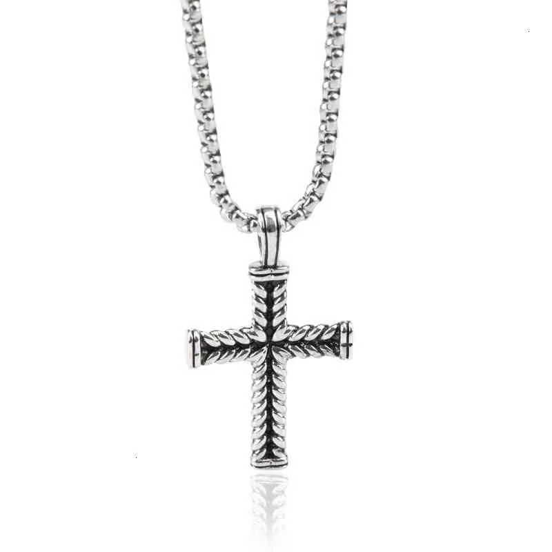 Cadenas de cable trenzado, joyería, collares colgantes para mujer, moda para hombre, collar de cruz de diamantes, joyería de alta calidad, estilo punk, 3 mm_voghion.com