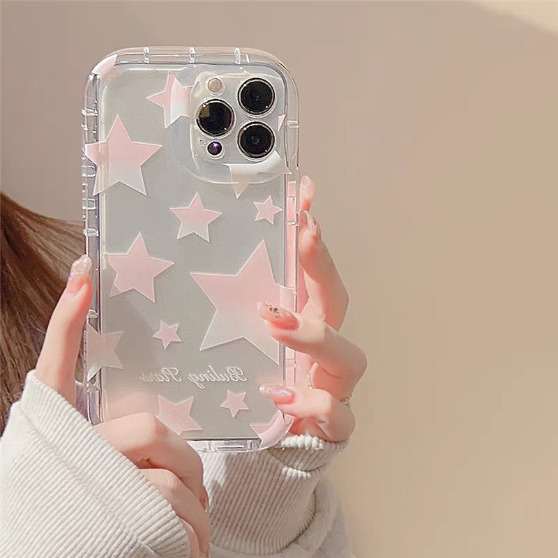 OPPO Reno 11 10 F11 Pro Plus 8t 7z 7 8 6z 5 4 Lite A57 A77 A16K A93 A94 A17 A17K A15 A15S A16 A5S A3S A74 A76 A96 A78 Ästhetische rosa Stern Soft Case_voghion.com