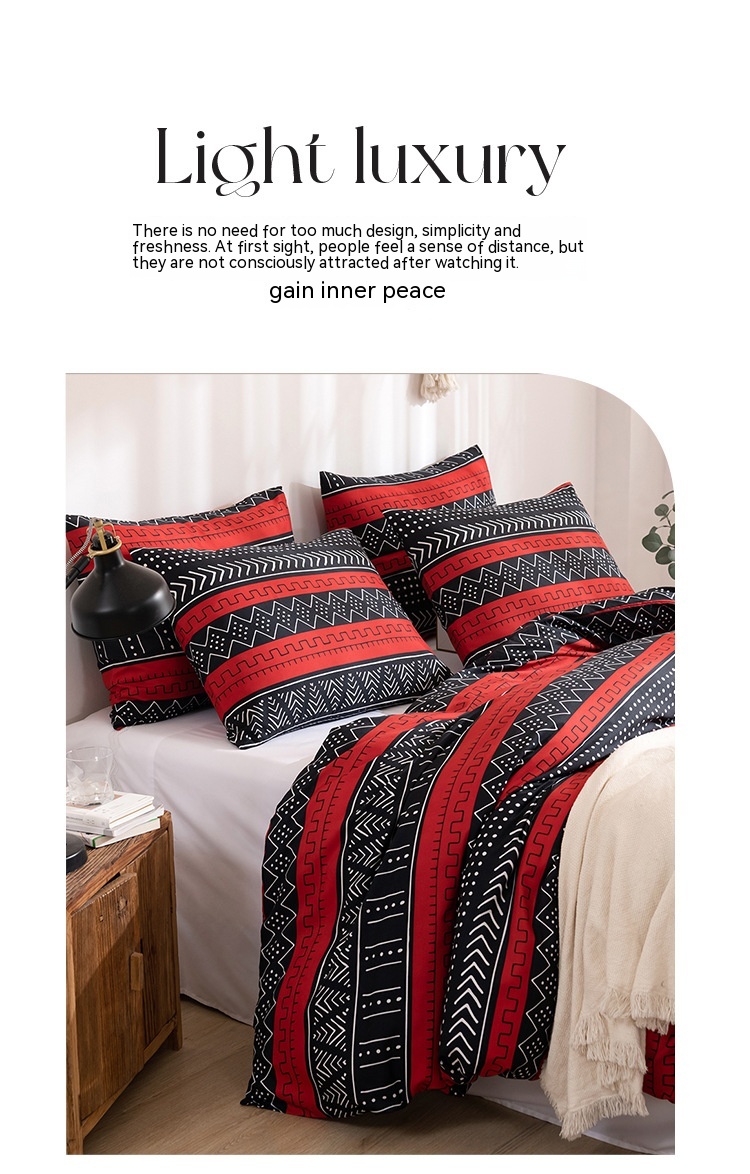 Ensemble de literie en textile de maison, housse de couette imprimée mate, taille de lit, trois pièces_voghion.com