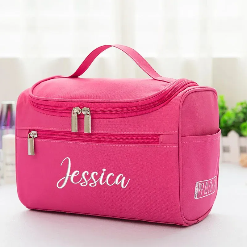 Personalized Large Capacity Cosmetic Bag Custom Embroidered Travel_voghion.com