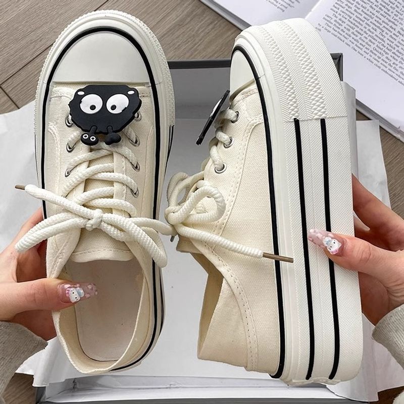 Versiune coreeană, cu talpă groasă, albă, casual, pentru femei, vara anului 2024, pantofi sport la modă, noi, pentru creșterea înălțimii și versatili_voghion.com