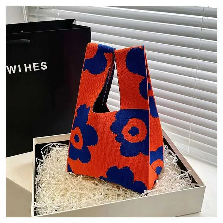Borsa a mano in tela artistica giapponese di grande capacità, modello Geely, portafoglio con nodo casual e borsa da polso alla moda e versatile Wens_voghion.com