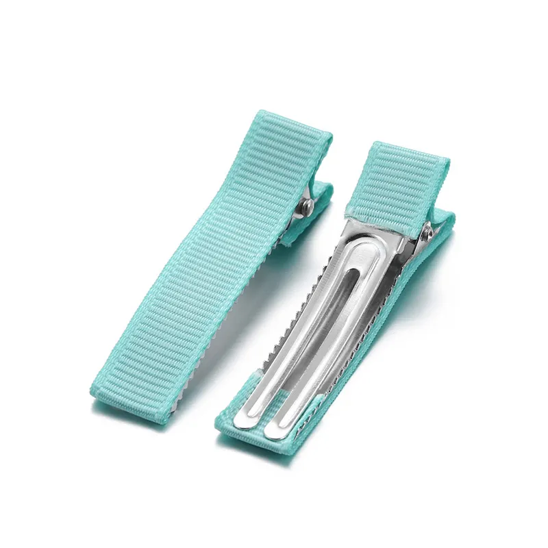 300pcs 5cm Grosgrain Ribbon Lined Alligator Hairpins for Princess Girls Ponytail Clips Children Metal Hair Barrettes_voghion.com