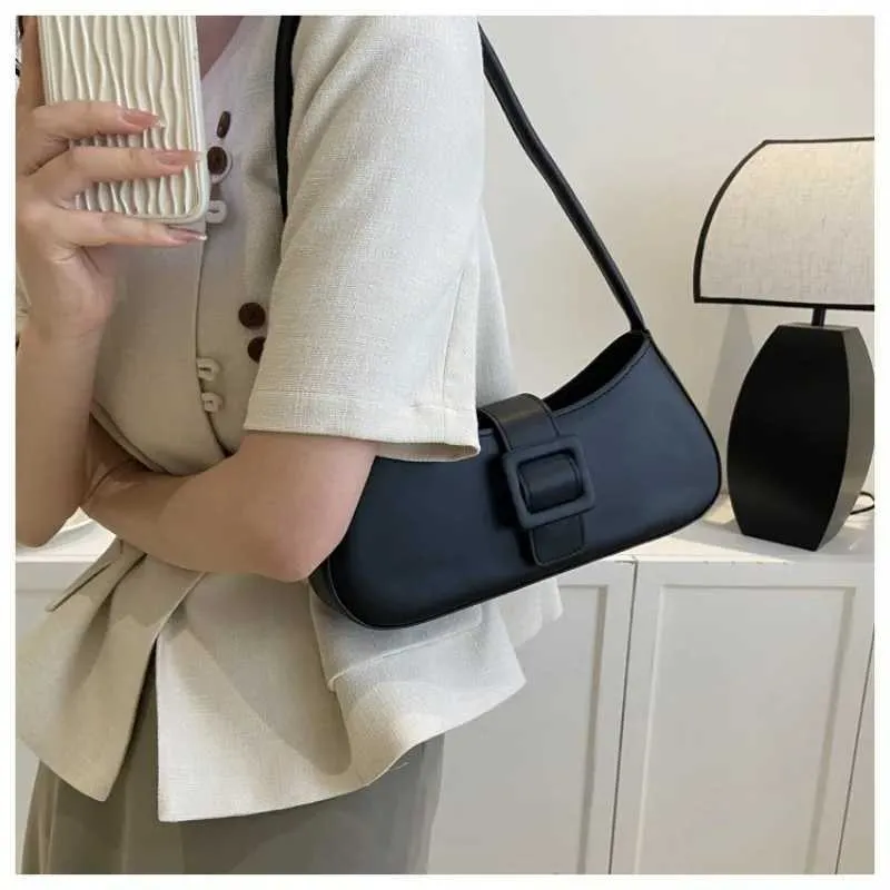 Mode Damen Umhängetasche Einfarbig Leder Quadrat Unterarm Taschen Damen Marke Designer Handtaschen Trendy Crescent_voghion.com