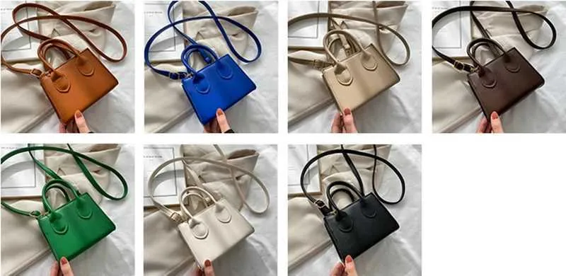 Geantă de umăr Gusure Mini Square pentru femei, tip crossbody, din piele PU, tip messenger, de designer_voghion.com