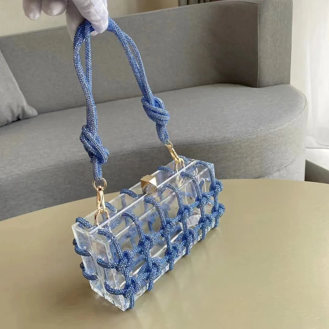 20 Colors Dia Clear Acrylic Box Evening Clutch Bags Women Woven Knotted Rope Rhie Purse And Handbags 240725_voghion.com