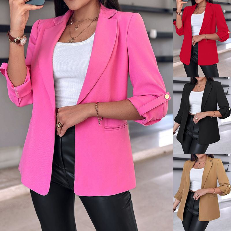 Abbigliamento Donna elegante temperamento colletto manica lunga tinta unita abito giacca autunnale_voghion.com