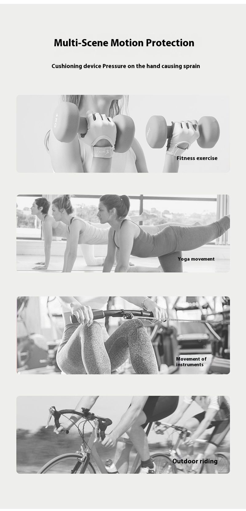 Sports Riding Half Finger Bike Wear resistant and Anti slip Silicone Shock Absorbing Fiess Gloves_voghion.com