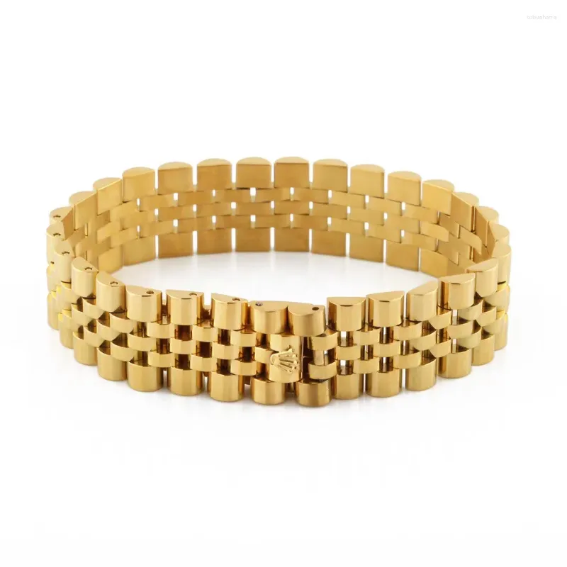 Bangle Punk Style Stainless Steel Bracelets Fashion Crown Men Women Bangles Chain Link Pulseira Lover's Jewelry_voghion.com