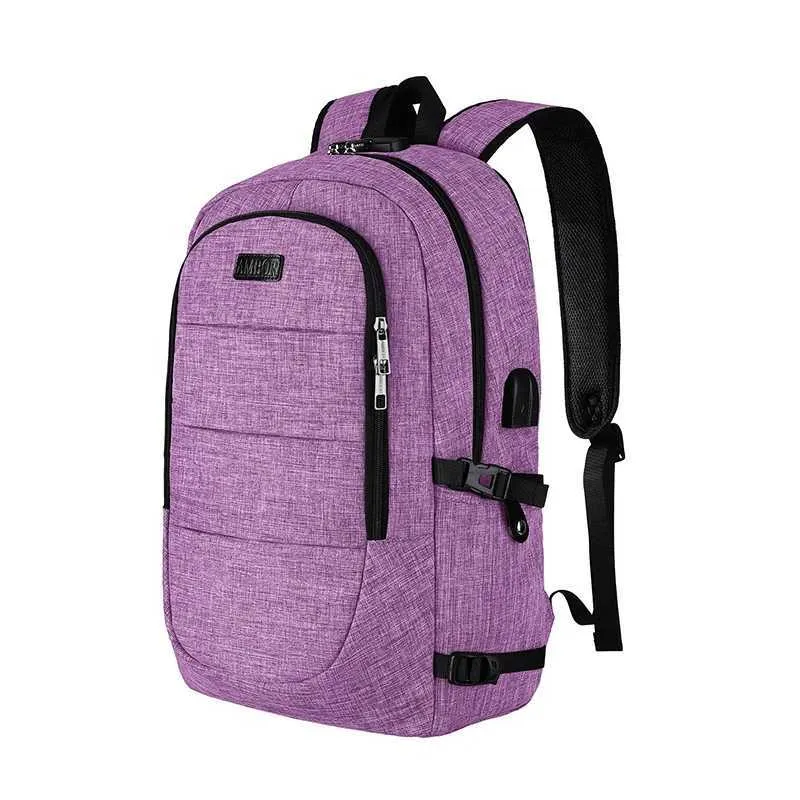 Laptop men business waterproof backpack bag with USB port and lock use for work study travelC241031_voghion.com