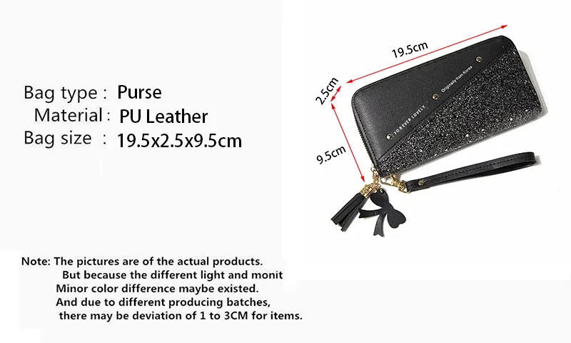 Yogodlns Damen-Geldbörse aus PU-Leder mit Kartenhalter, Handtasche mit Quaste, modische Umschlagtasche, Kontrastfarbe, Geldbörse B_voghion.com