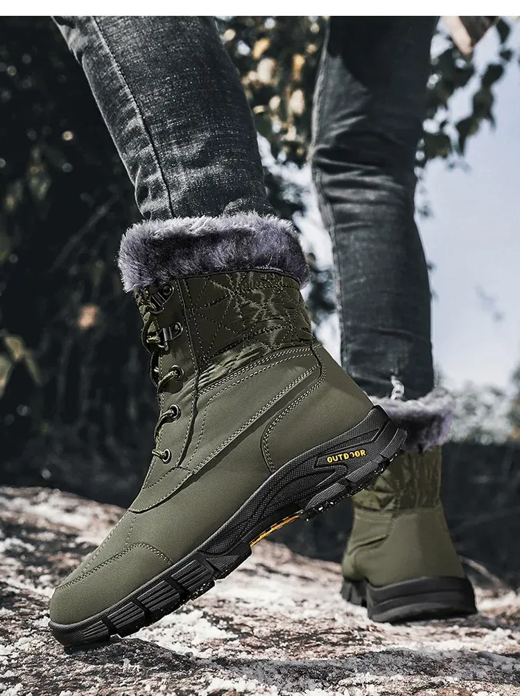 Heren High-end Snowboots Winter Mode Pluche Isolatie Antislip Waterdicht Slijtvast Katoenen Schoenen Buiten_voghion.com