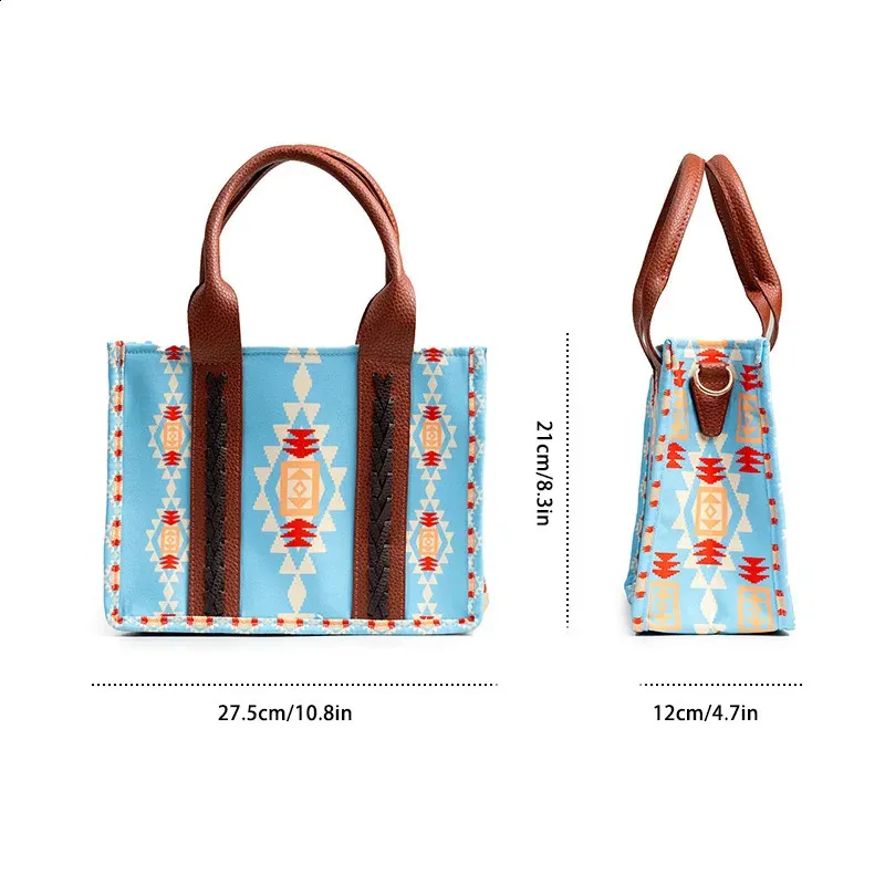 Damen Spot Cross-Border Tote Canvas Umhängetasche Bohemian Aztec Geldbörsen und Handtaschen Damen Geldbörse 240824_voghion.com