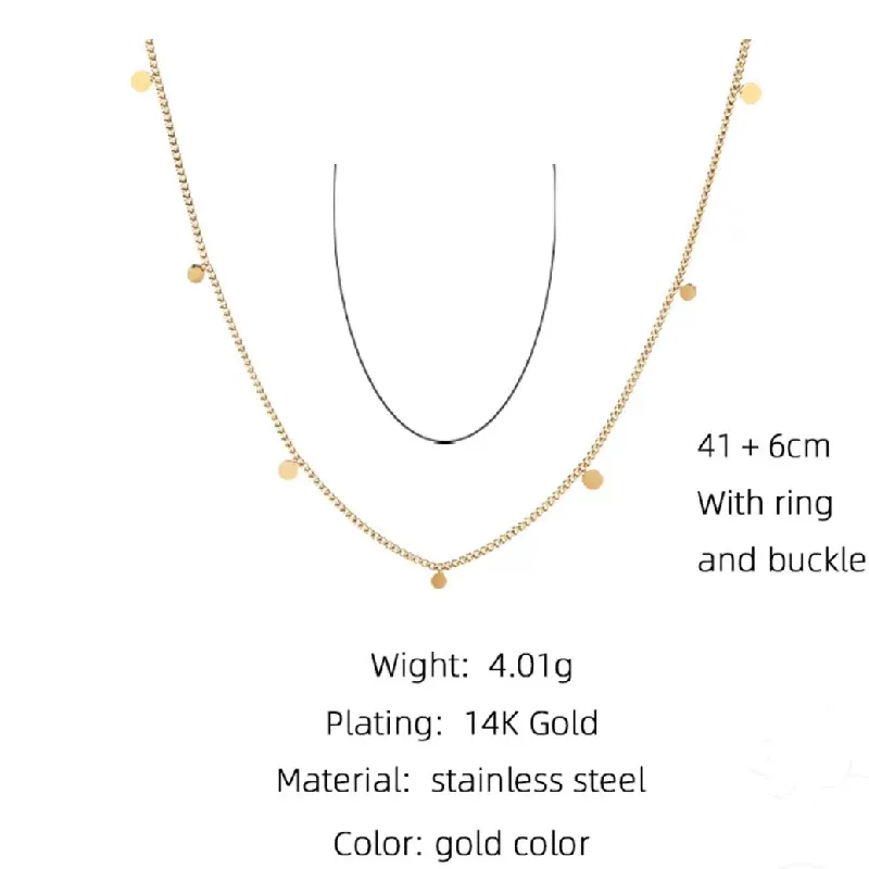 Collar con colgante chapado en oro mujer elegante cadena clavicular_voghion.com