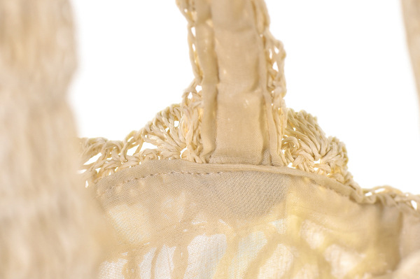 Semplice borsa di paglia a spalla singola rotonda cava, borsa da spiaggia con fiori intrecciati a mano, borsa da spiaggia_voghion.com