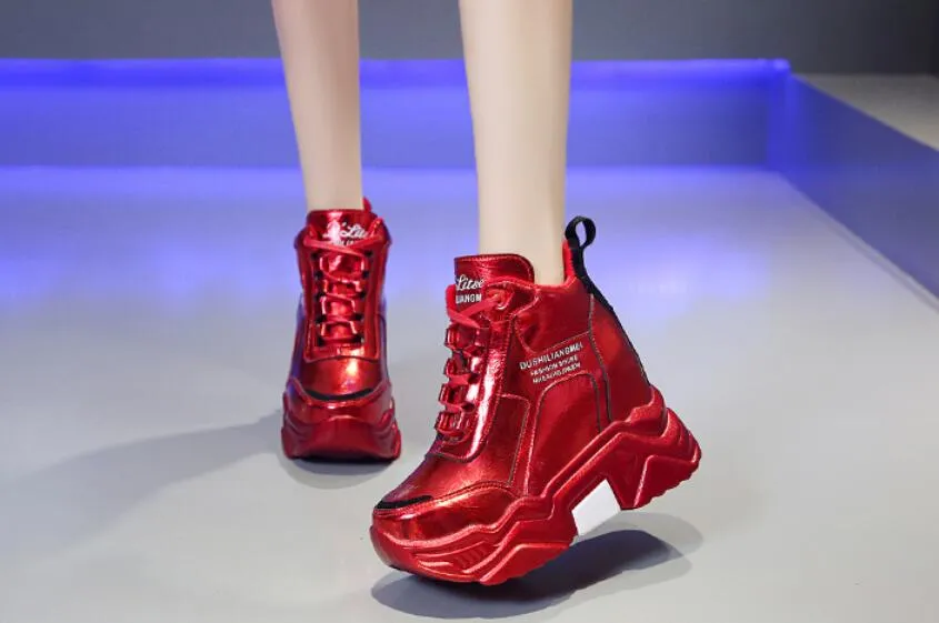 Freizeitschuhe Qualität Chunky Platform Outdoor Sneakers Frauen Winter Warm Super High Heels Frau Höhe erhöhen Stiefel_voghion.com