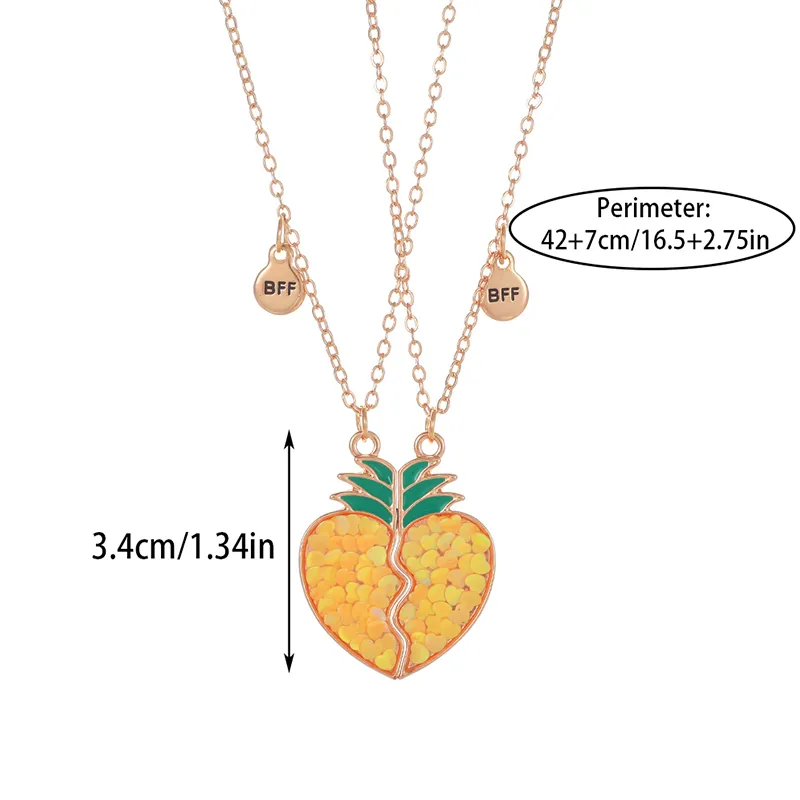 Collane con ciondolo k Frutta Ananas Bambini Ragazze Amici BFF Collana dell'amicizia di 2 Gioielli Regalo_voghion.com