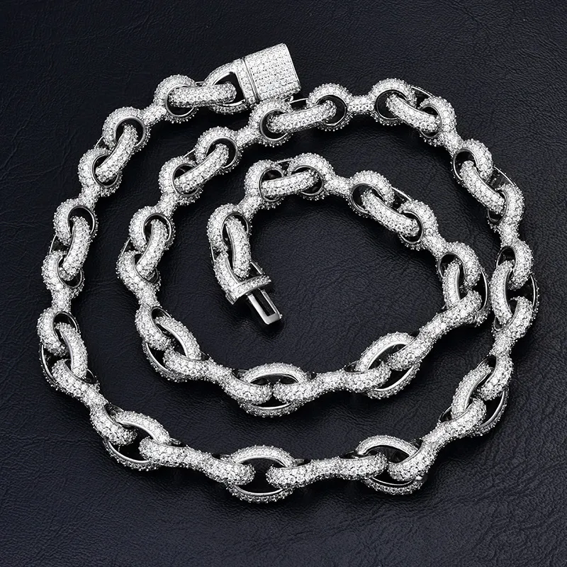 Zircone fibbia 10K 14K placcato oro 12mm Miami catena in acciaio inossidabile collana set uomo gioielli cubano link_voghion.com