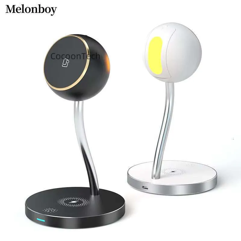 Bedhead Desktop Touch LED Light Mobile Phone Charging Stand 3-in-1 Wireless Charger_voghion.com