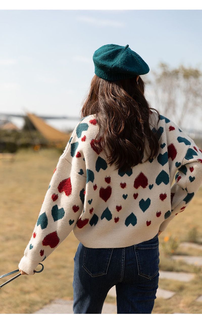 Love soft sticky sweater women in autumn winter, loose and versatile for short knit top, stylish new style_voghion.com
