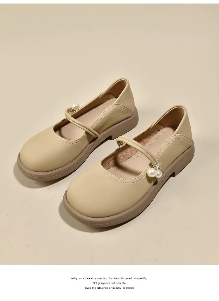 Damen Mary Jane Ballerinas Aus Echtem Leder Für Den Frühling_voghion.com