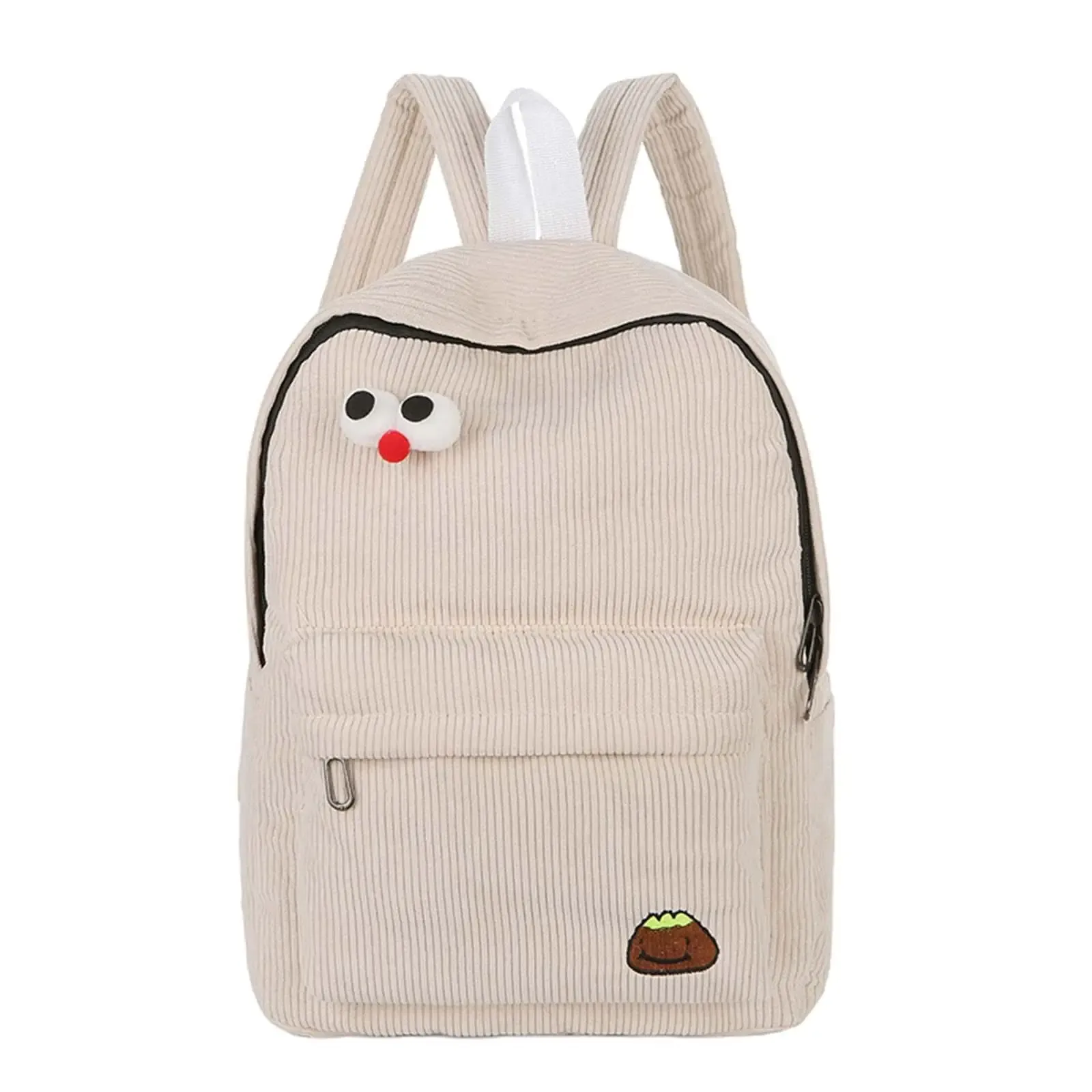 Corduroy Backpack Shoulder Casual Water Resistant Laptop Bag Travel Daypacks For Girls Women Shopping Work Daily Use_voghion.com