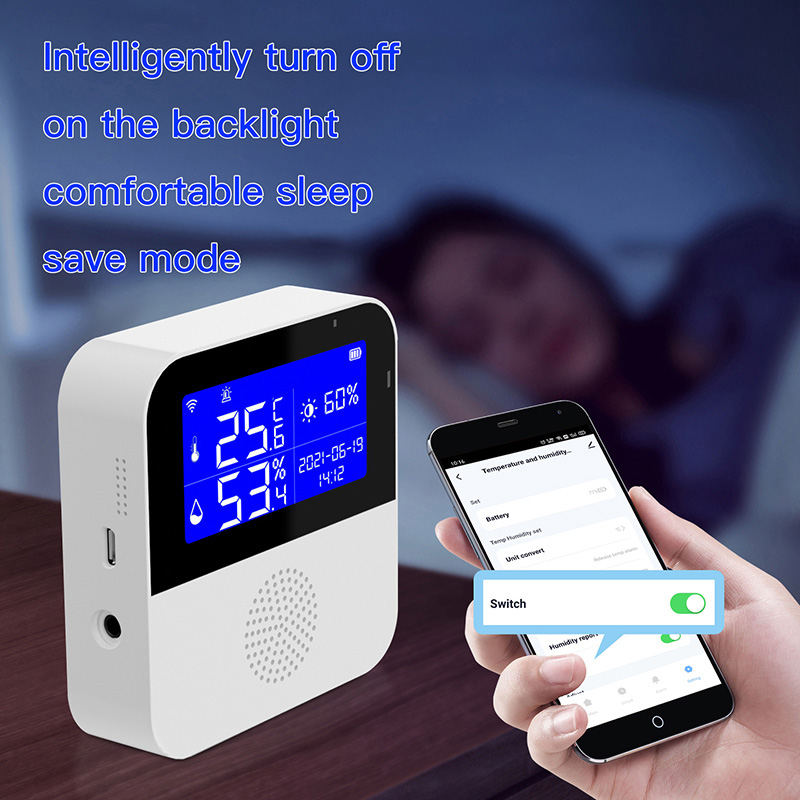 WiFi Tuya Smart Life Οθόνη LED Θερμοκρασίας, Υγρασίας, Σαλόνι, Γραφείο, Εσωτερικό Ενυδρείο, Γραμμή Ανιχνευτή Θερμοκρασίας Νερού_voghion.com