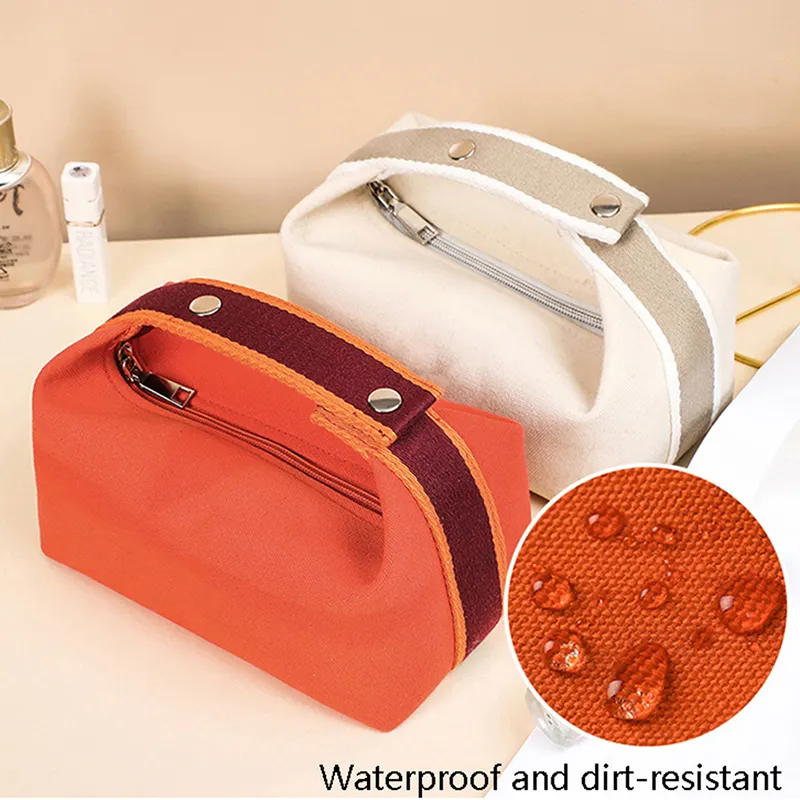 Trousse de maquillage en toile imperméable pour femmes, nouvelle mode 2023, portable, grande capacité, rangement, voyage_voghion.com