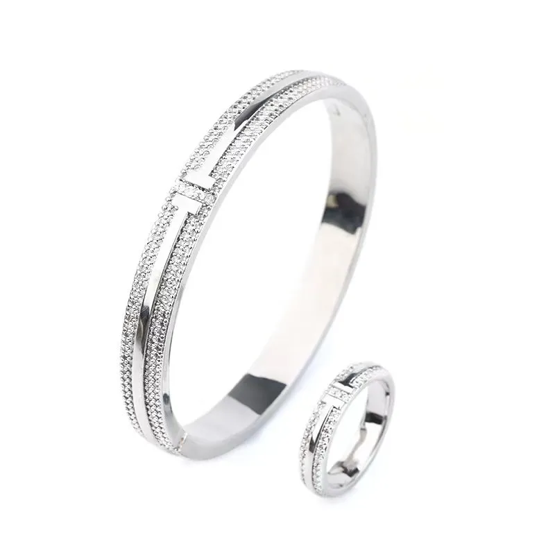 Gold Bangle Bracelet With Charm Design For Women And Men_voghion.com