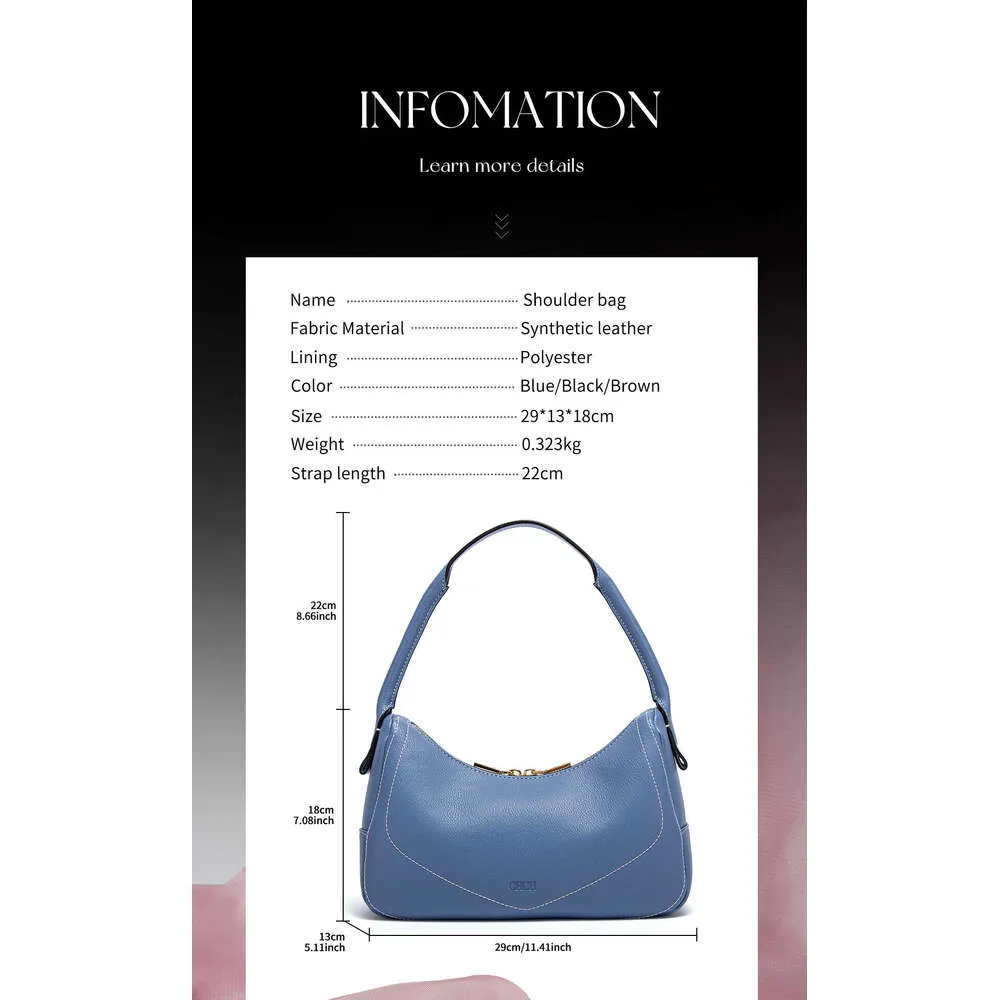 Borsa a mano alla moda classica retrò a forma di mezzaluna, borsa a tracolla da donna tinta unita per pendolari d'affari_voghion.com