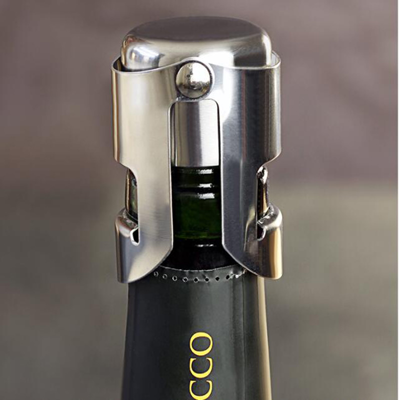 Stainless Steel Champagne Bottle Stopper Vacuum Sealed Sparkling Champagne Wine Bottle Saver Stopper Cap Bottle Opener Bar Tool_voghion.com
