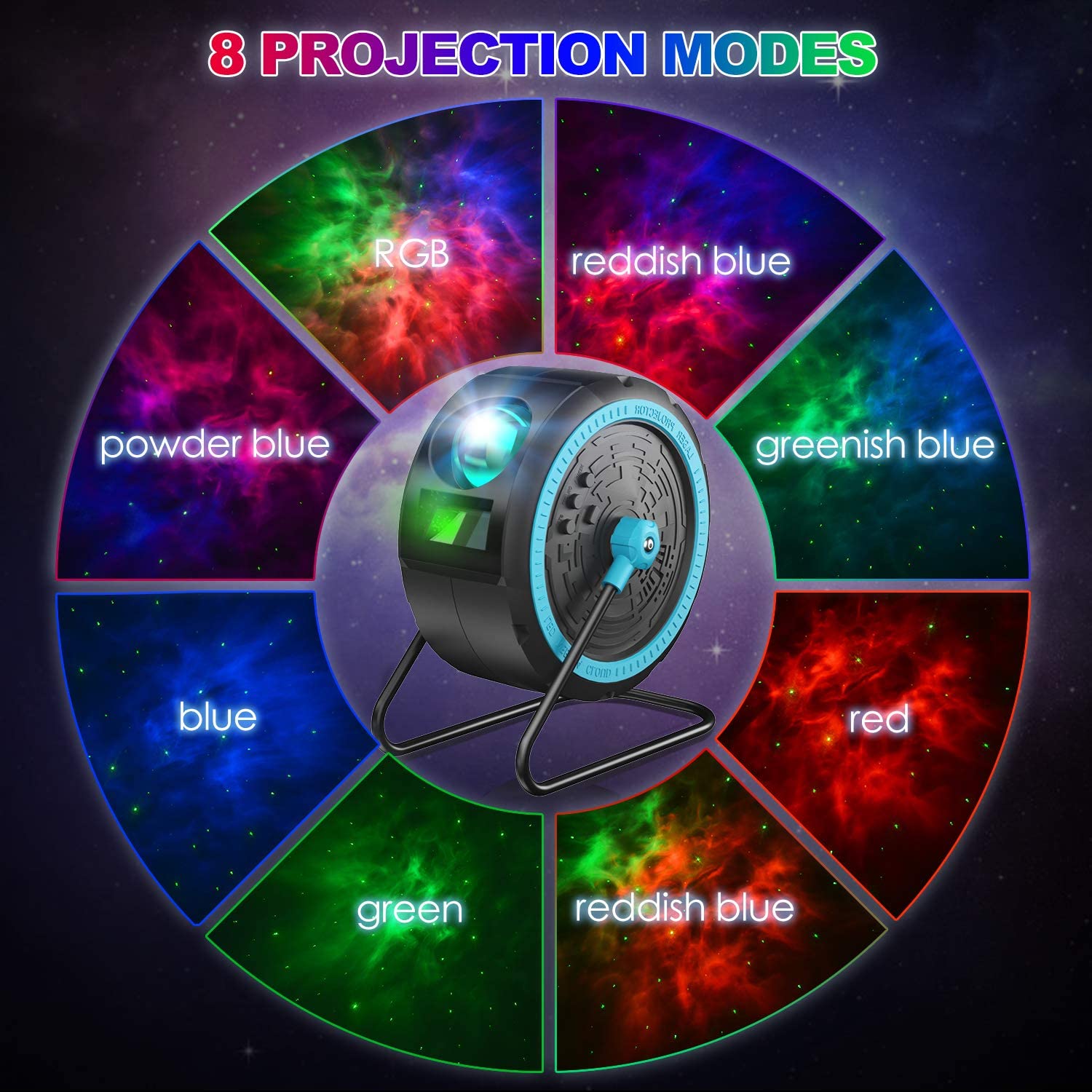 Sternenhimmel-Projektor-Nachtlicht mit Timer-Fernbedienung, kann aufgehängt werden, Galaxie-Projektor für Partys, Weihnachten, Neujahr, Geschenk, Raumdekoration_voghion.com
