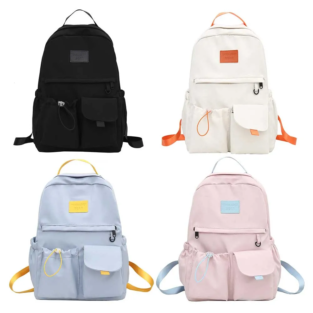 Zaino scolastico grande capacità, zaino da viaggio per studenti universitari, semplice zaino in nylon con tracolla, per ragazzi e ragazze, con cerniera._voghion.com
